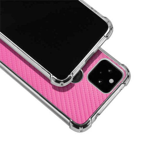 Pink Carbon Fiber Specialty Material Google Pixel 5 Clear Case